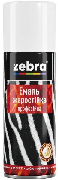 Емаль аерозольна "ZEBRA" чорна жаростійка /400 мл/