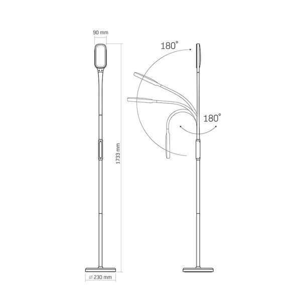 LED торшер білий VIDEX TF07W 14W