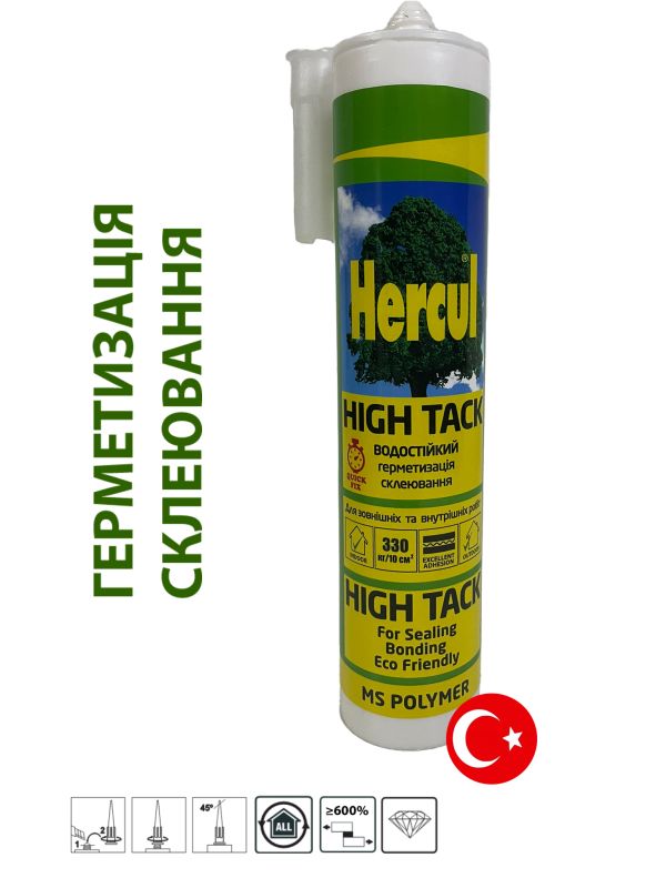 Клей-герметик будівельний HERCUL HIGH TACK 290 мл