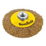 Щітка конусна гофр. латунь /125 мм/ NOVO TOOLS