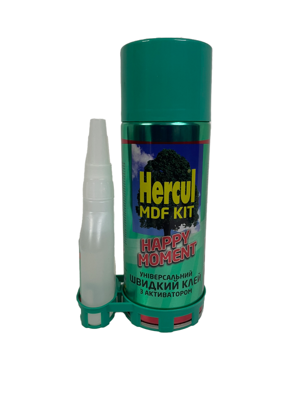 Супер клей з активатором MDF KIT HERCUL 400 мл+100 г двокомпонентний