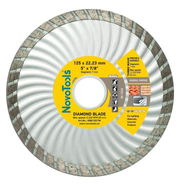 Диск алмазний Novoabrasive /125*7*22.23/ ТУРБОХВИЛЯ